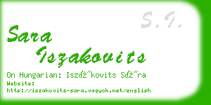 sara iszakovits business card